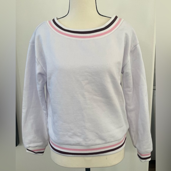 American Apparel Pink Stripe Size XS Sweatshirt - Picture 2 of 11